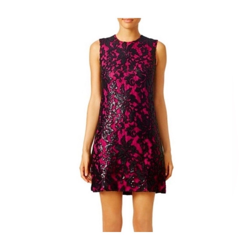 Diane Von Furstenberg Black and Pink Mini Dress